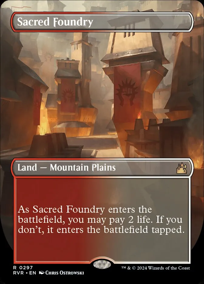 2024 Ravnica Remastered Sacred Foundry [Borderless] rare #297 rare card image