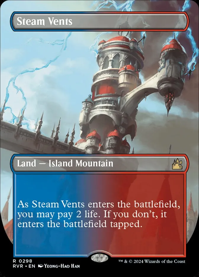 2024 Ravnica Remastered Steam Vents [Borderless] rare #298 rare card image