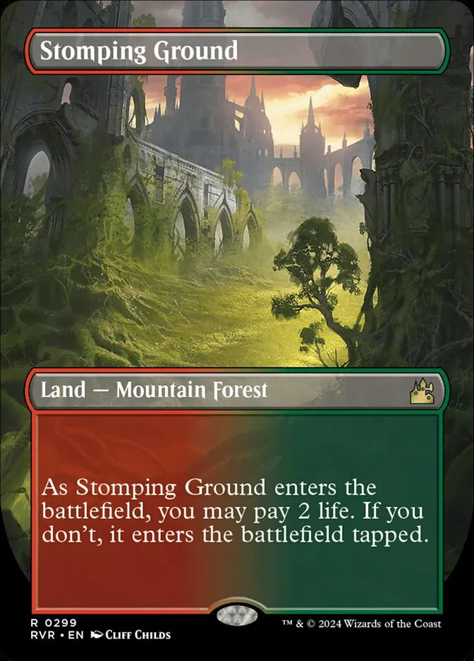2024 Ravnica Remastered Stomping Ground [Borderless] rare #299 rare card image