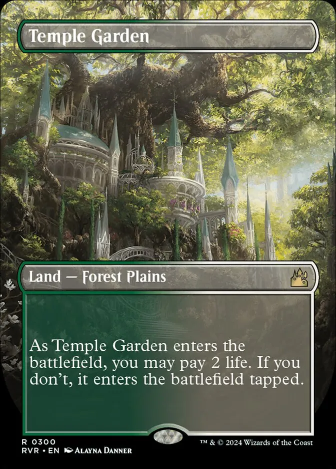 2024 Ravnica Remastered Temple Garden [Borderless] rare #300 rare card image
