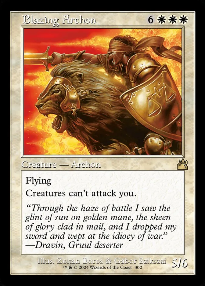2024 Ravnica Remastered Blazing Archon [Retro Frame] rare #302 rare card image