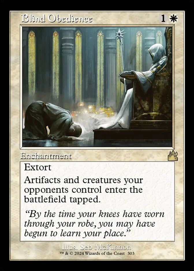 2024 Ravnica Remastered Blind Obedience [Serialized] rare #303 rare card image