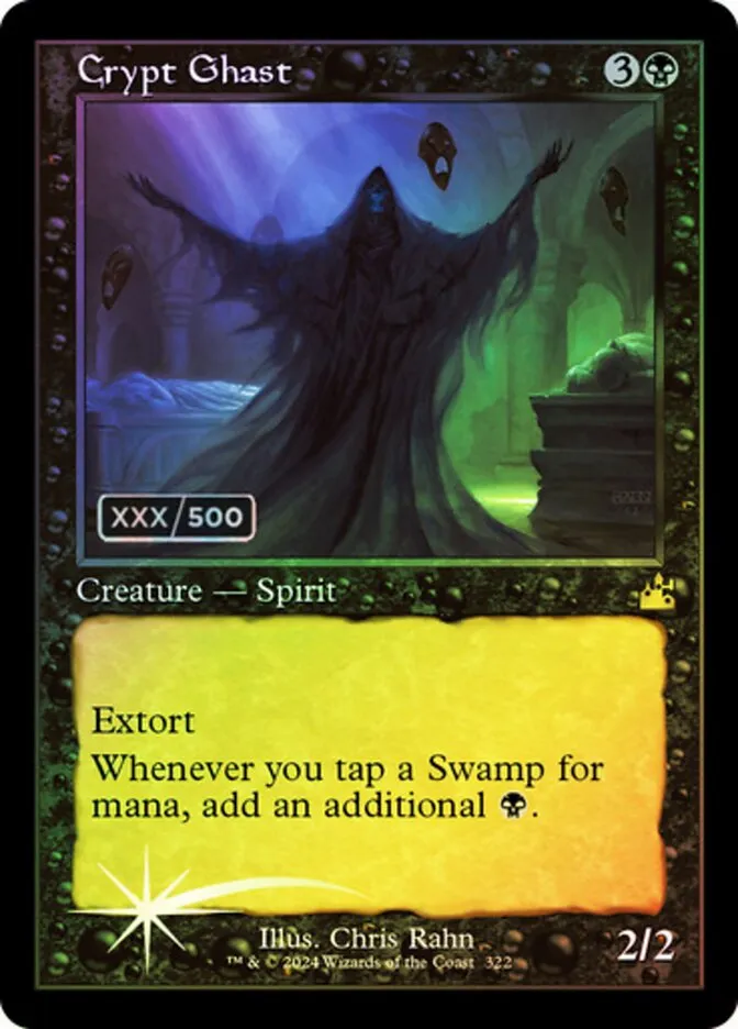 2024 Ravnica Remastered Crypt Ghast #322z rare card image