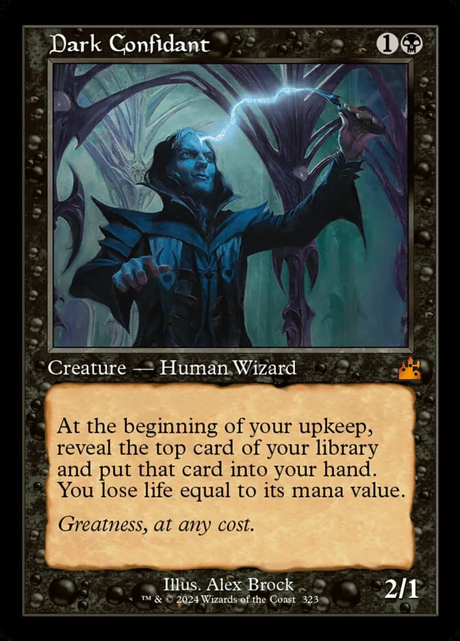 2024 Ravnica Remastered Dark Confidant [Serialized] mythic #323 mythic card image