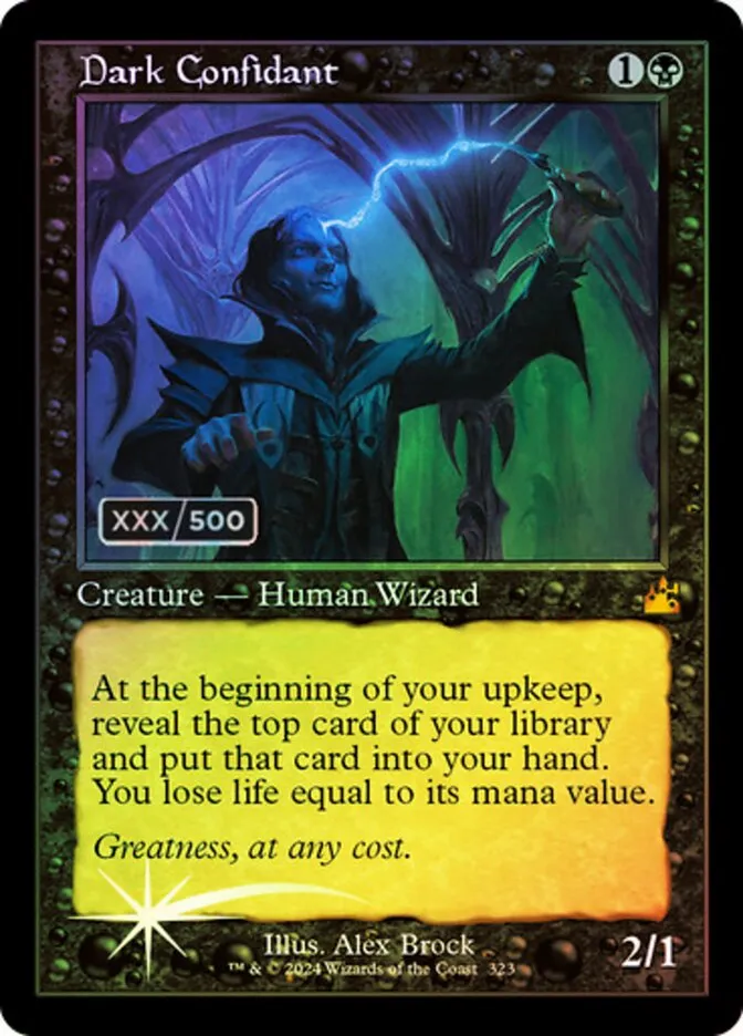 2024 Ravnica Remastered Dark Confidant mythic #323z mythic card image