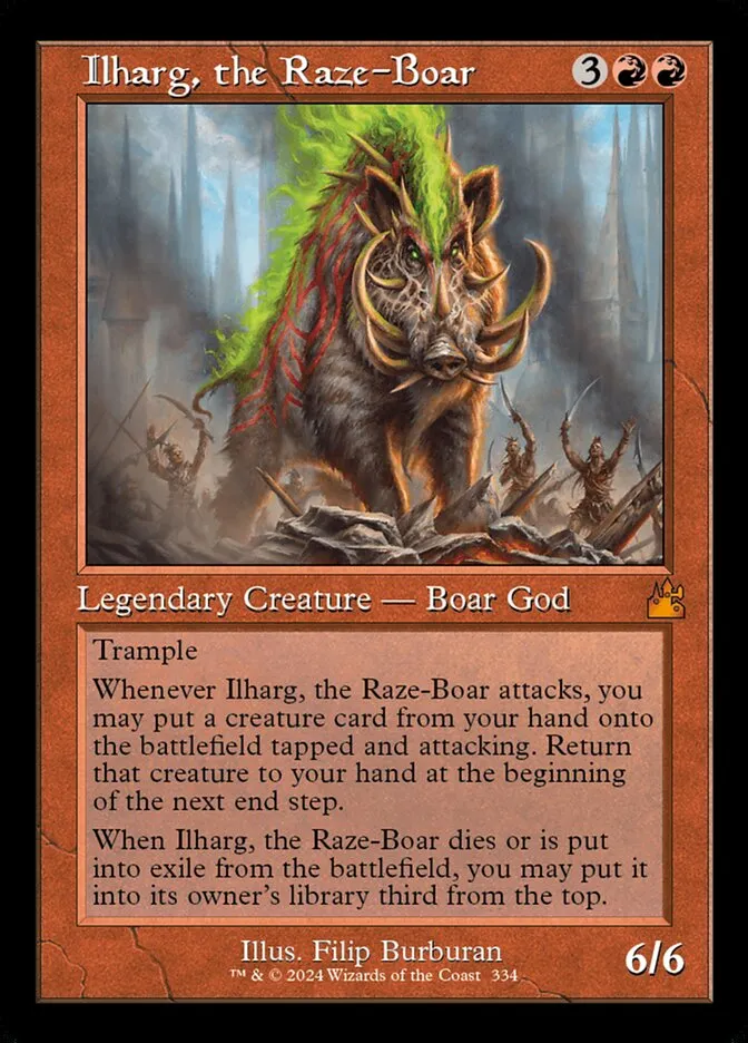 2024 Ravnica Remastered Ilharg, the Raze-Boar [Serialized] mythic #334 mythic card image