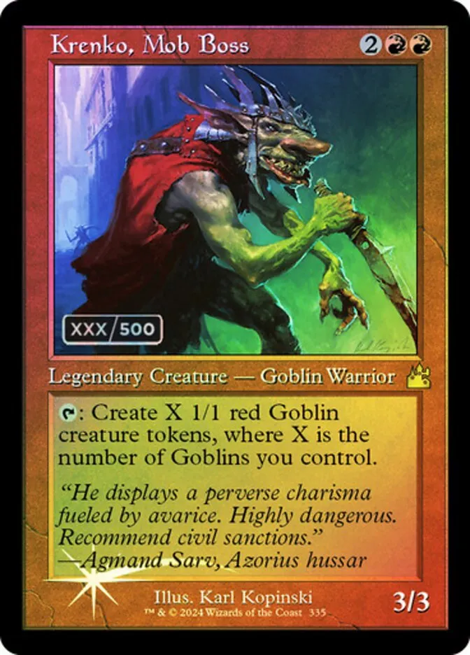 2024 Ravnica Remastered Krenko, Mob Boss #335z rare card image