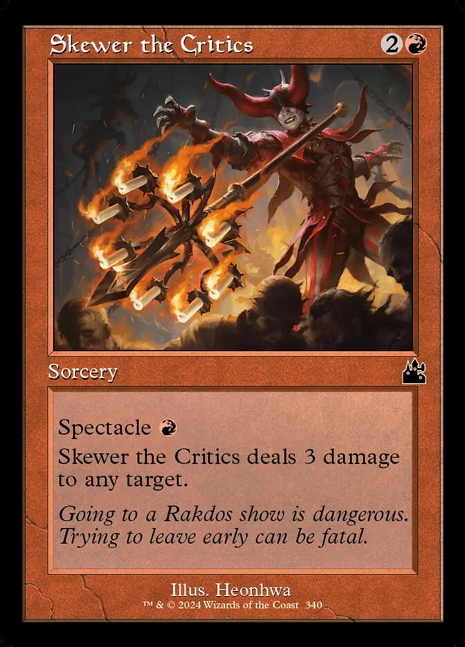 2024 Ravnica Remastered Skewer the Critics [Retro Frame] common #340 common card image