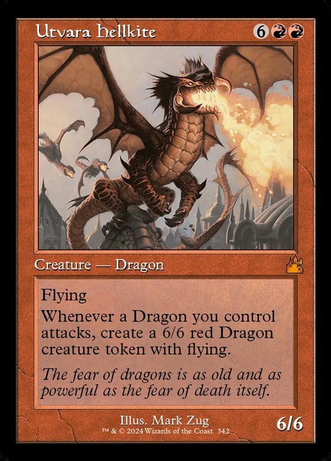 2024 Ravnica Remastered Utvara Hellkite [Serialized] mythic #342 mythic card image