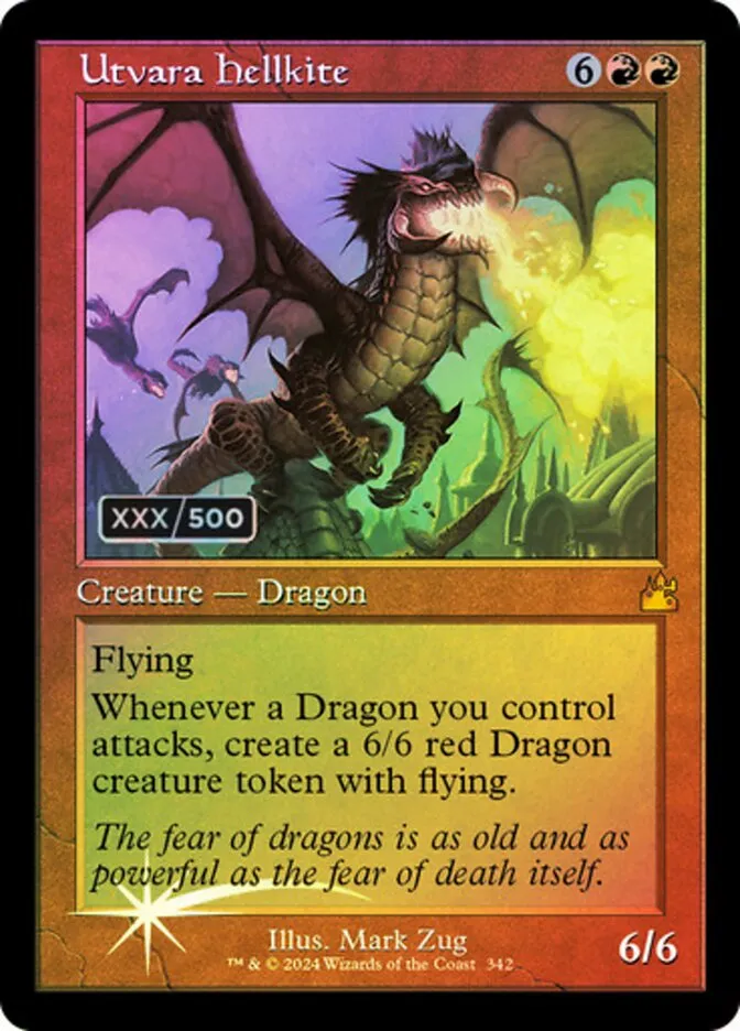 2024 Ravnica Remastered Utvara Hellkite mythic #342z mythic card image