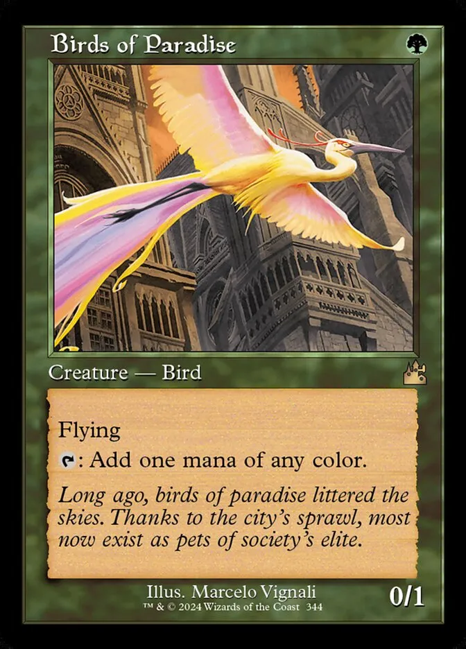 2024 Ravnica Remastered Birds of Paradise [Serialized] rare #344 rare card image