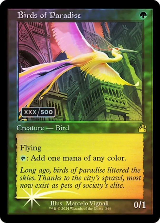 2024 Ravnica Remastered Birds of Paradise #344z rare card image