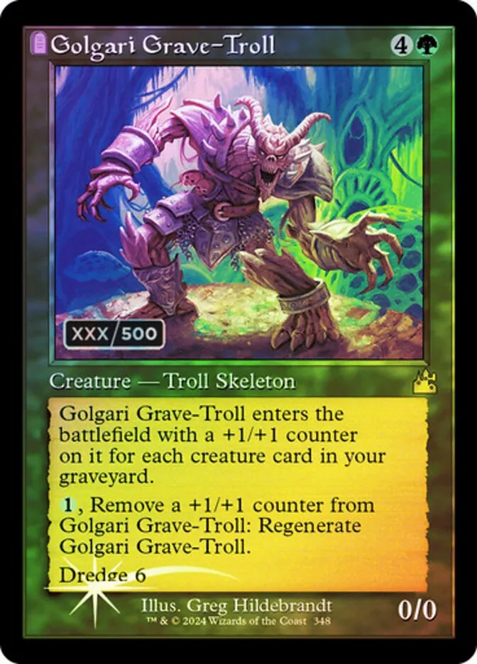 2024 Ravnica Remastered Golgari Grave-Troll #348z rare card image