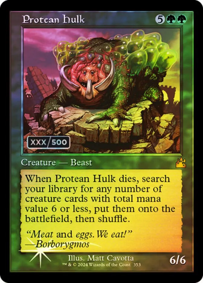 2024 Ravnica Remastered Protean Hulk #353z mythic card image