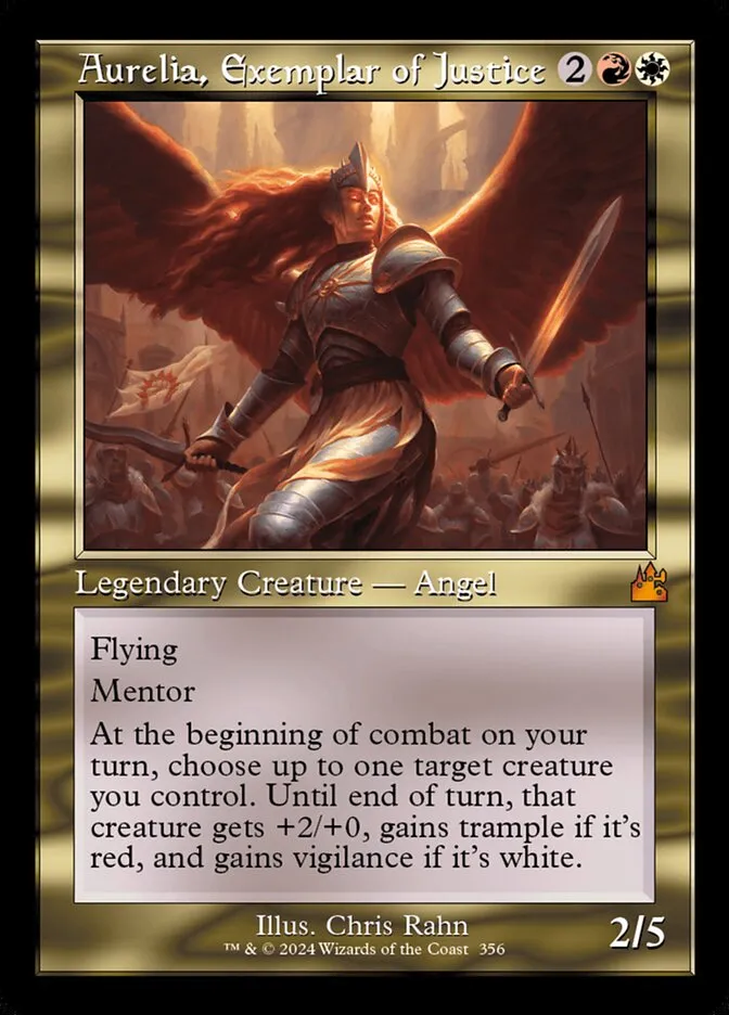 2024 Ravnica Remastered Aurelia, Exemplar of Justice [Serialized] mythic #356 mythic card image