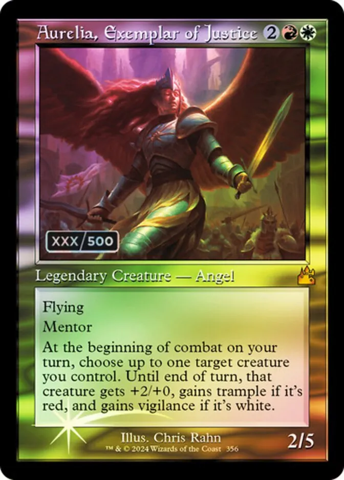 2024 Ravnica Remastered Aurelia, Exemplar of Justice #356z mythic card image