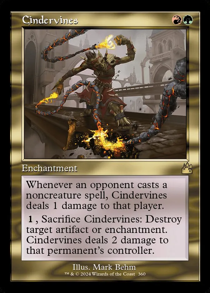 2024 Ravnica Remastered Cindervines [Retro Serialized] rare #360 rare card image