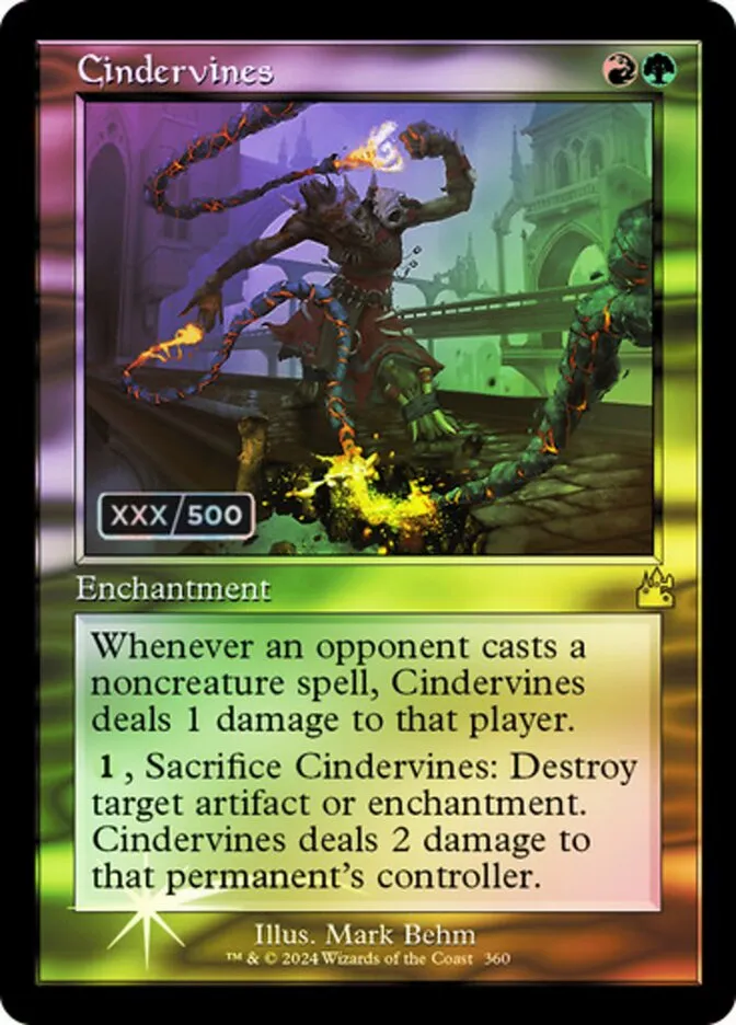 2024 Ravnica Remastered Cindervines #360z rare card image
