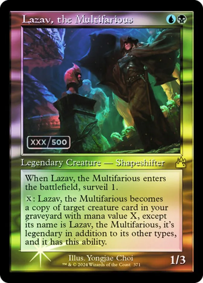 2024 Ravnica Remastered Lazav, the Multifarious #371z rare card image