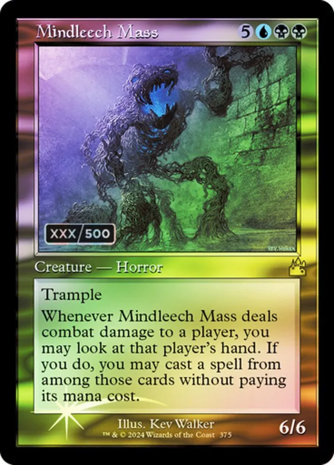 2024 Ravnica Remastered Mindleech Mass #375z rare card image