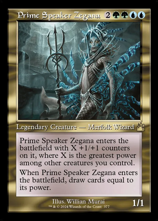 2024 Ravnica Remastered Prime Speaker Zegana [Serialized] rare #377 rare card image