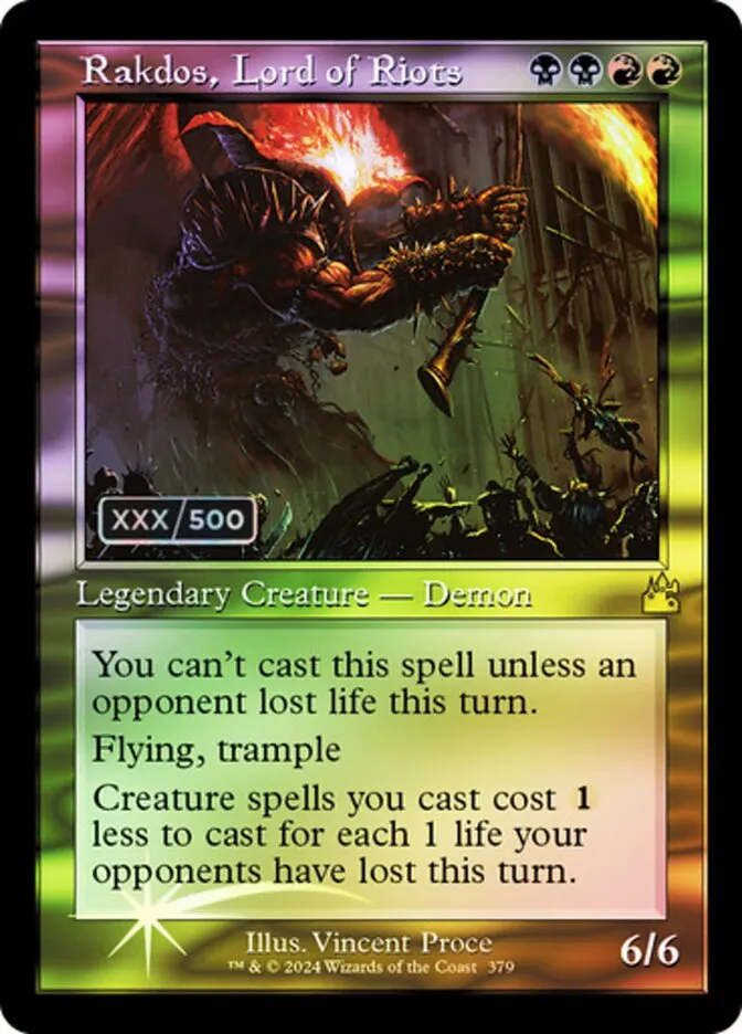 2024 Ravnica Remastered Rakdos, Lord of Riots #379z rare card image