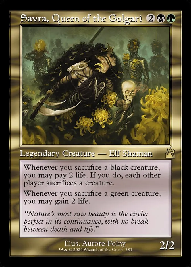 2024 Ravnica Remastered Savra, Queen of the Golgari [Serialized] rare #381 rare card image