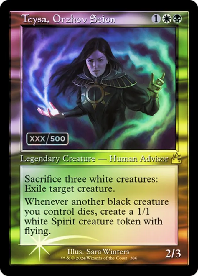 2024 Ravnica Remastered Teysa, Orzhov Scion #386z rare card image