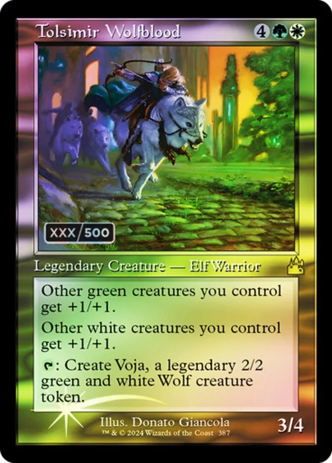 2024 Ravnica Remastered Tolsimir Wolfblood #387z rare card image