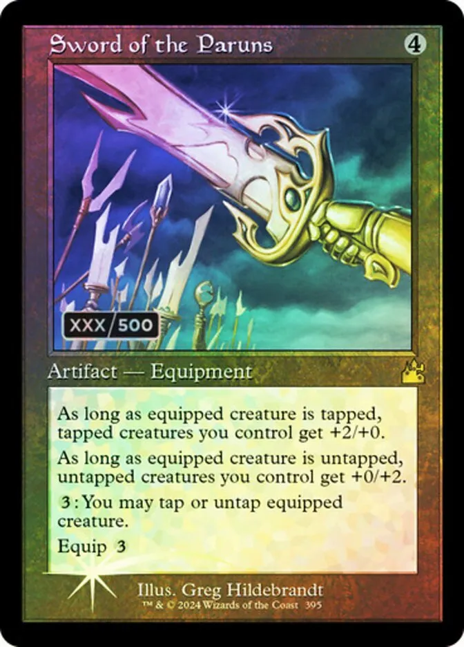 2024 Ravnica Remastered Sword of the Paruns #395z rare card image