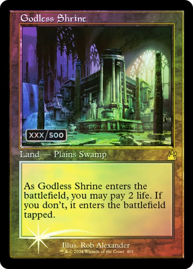 2024 Ravnica Remastered Godless Shrine #401z rare card image