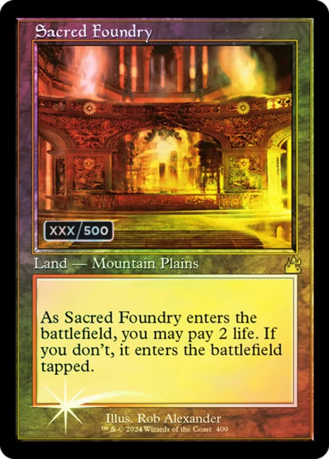 2024 Ravnica Remastered Sacred Foundry #409z rare card image