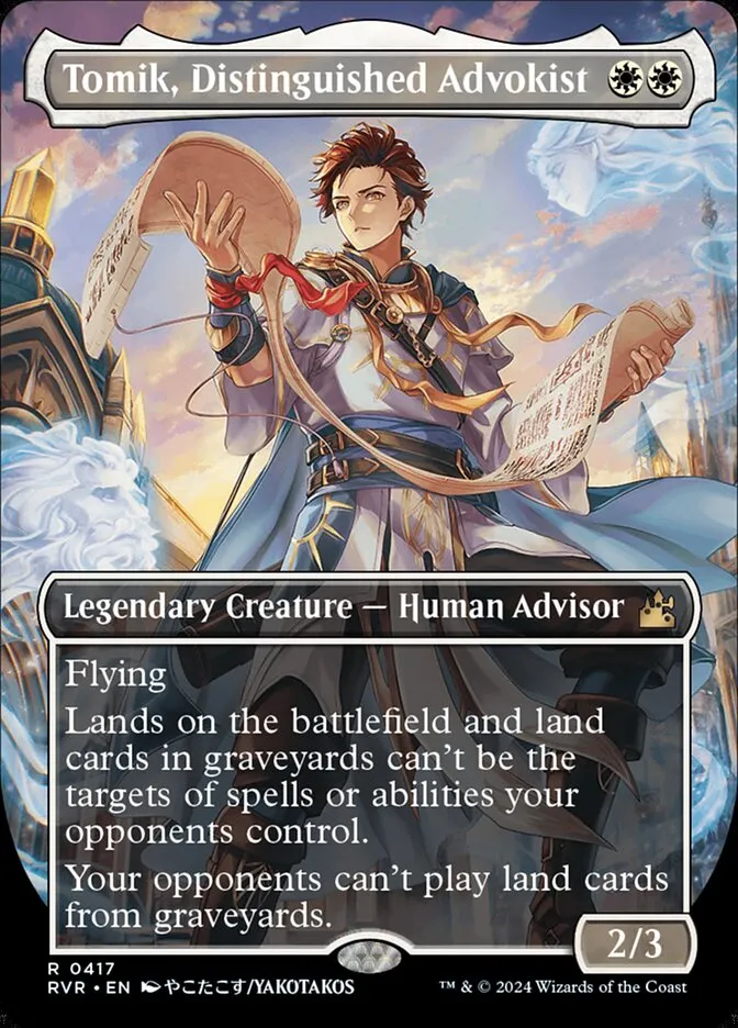 2024 Ravnica Remastered Tomik, Distinguished Advokist rare #417 rare card image