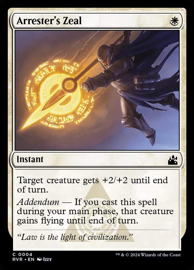 2024 Ravnica Remastered Arrester's Zeal common #4 common card image