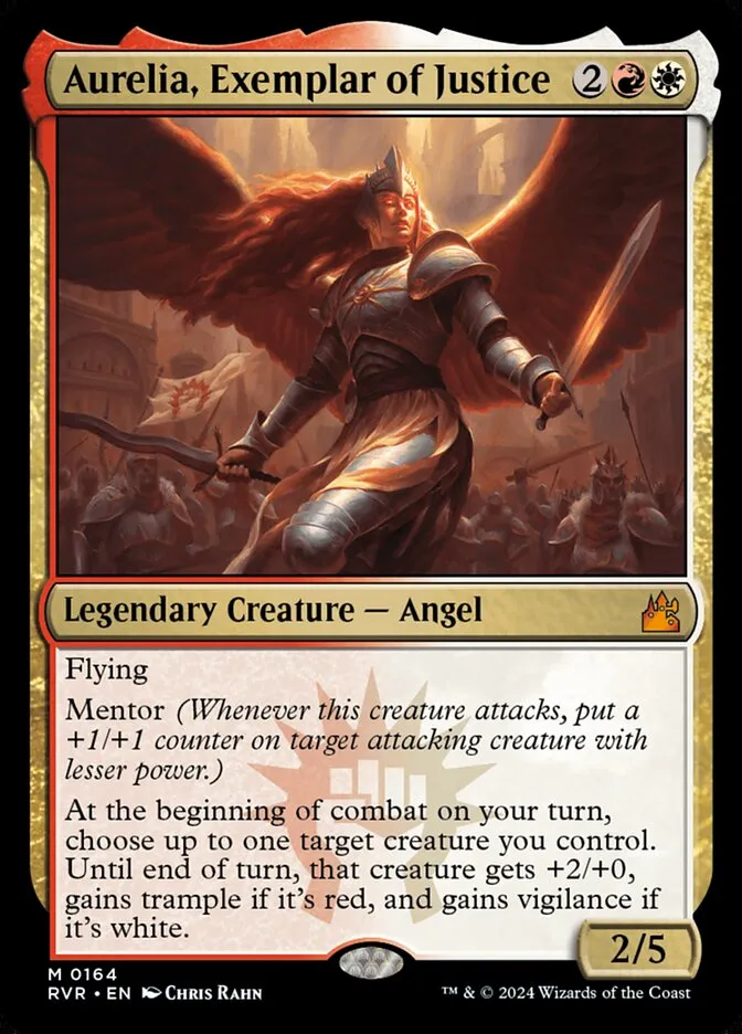 2024 Ravnica Remastered Aurelia, Exemplar of Justice mythic #164 mythic card image