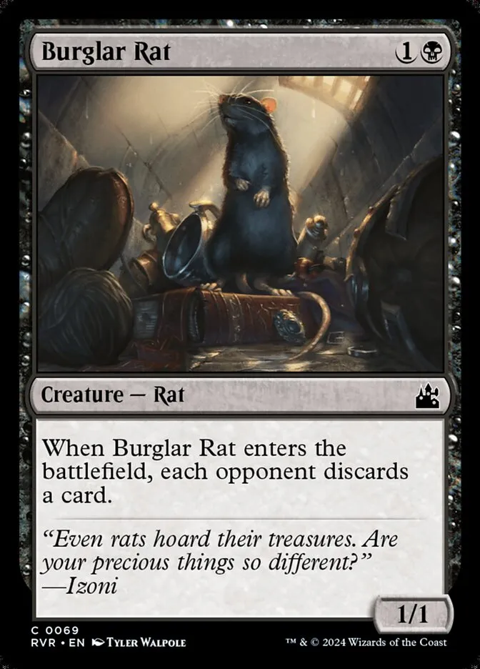 2024 Ravnica Remastered Burglar Rat common #69 common card image
