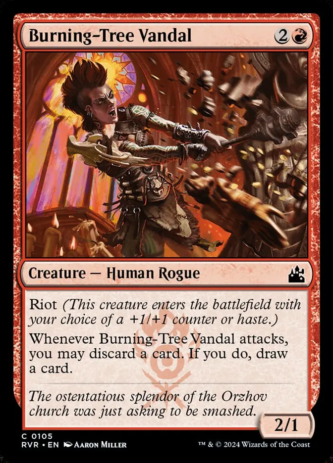 2024 Ravnica Remastered Burning-Tree Vandal #105 common card image
