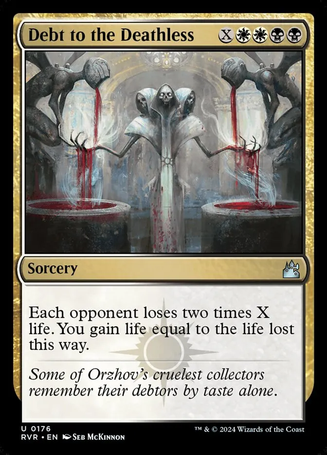2024 Ravnica Remastered Debt to the Deathless #176 uncommon card image