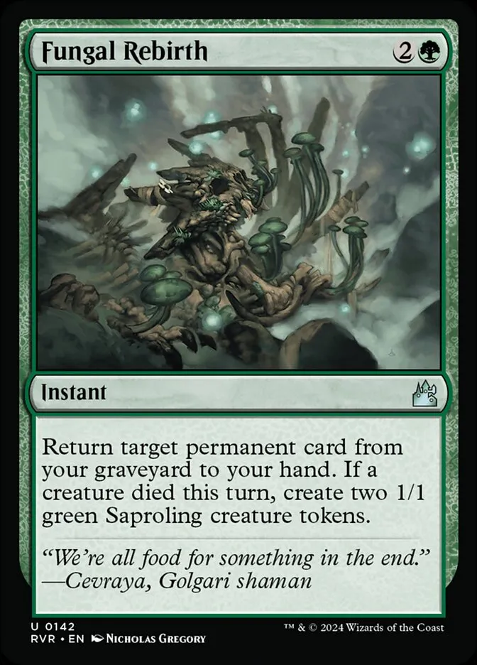 2024 Ravnica Remastered Fungal Rebirth #142 uncommon card image