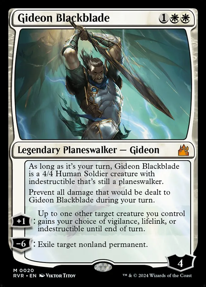 2024 Ravnica Remastered Gideon Blackblade mythic #20 mythic card image