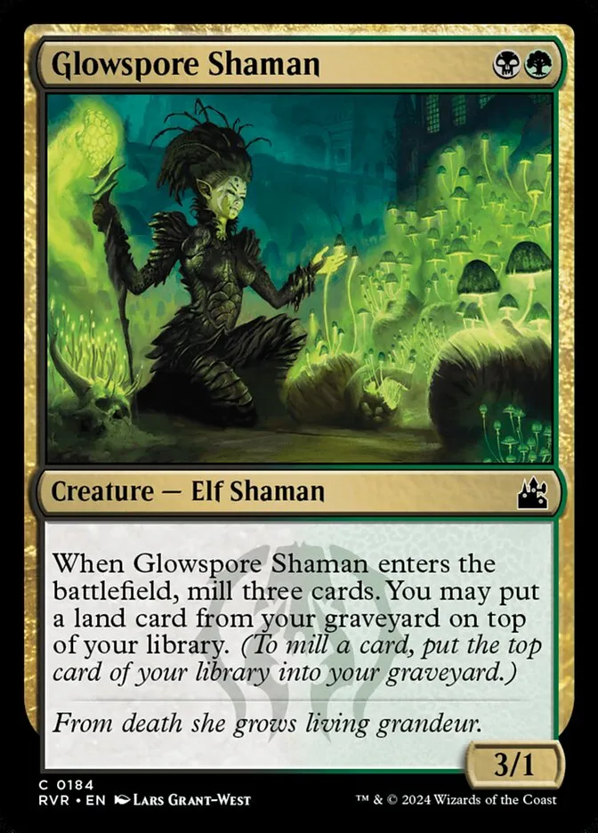 2024 Ravnica Remastered Glowspore Shaman #184 common card image