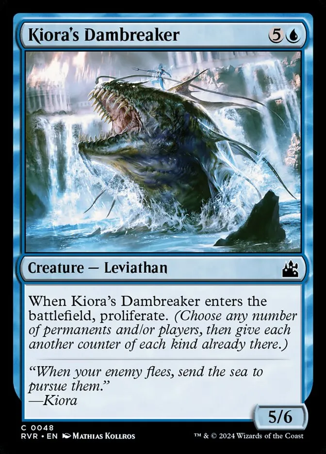 2024 Ravnica Remastered Kiora's Dambreaker common #48 common card image