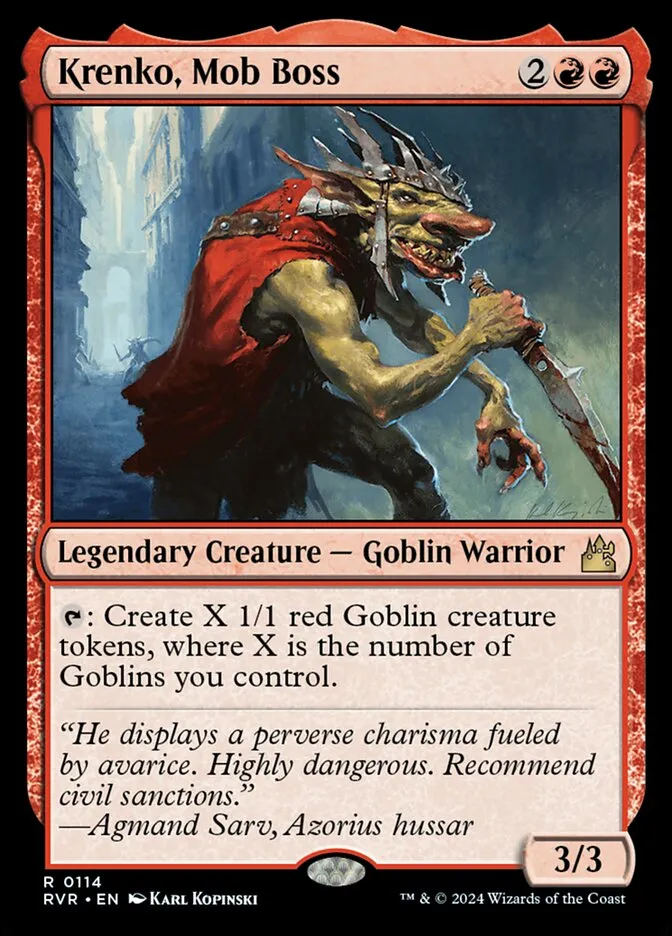 2024 Ravnica Remastered Krenko, Mob Boss #114 rare card image