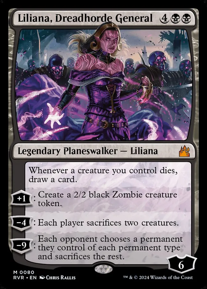2024 Ravnica Remastered Liliana, Dreadhorde General mythic #80 mythic card image