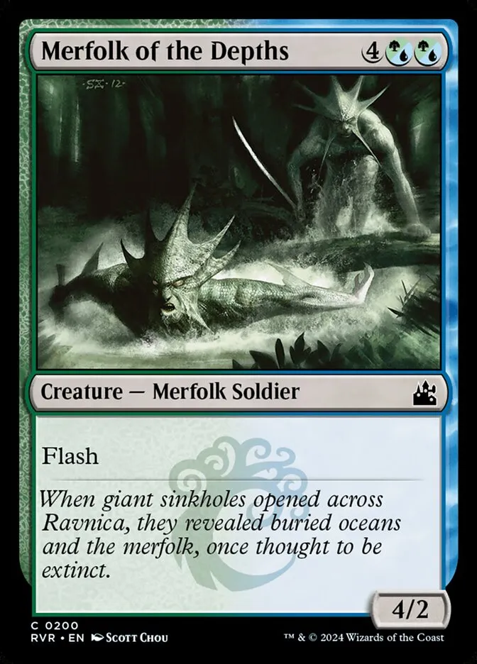2024 Ravnica Remastered Merfolk of the Depths #200 common card image