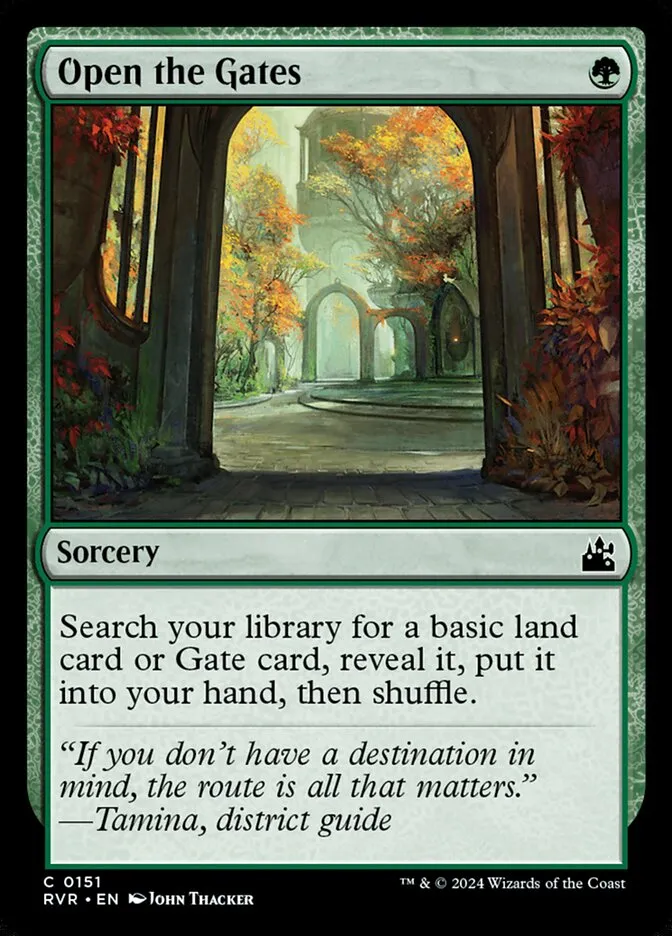 2024 Ravnica Remastered Open the Gates #151 common card image