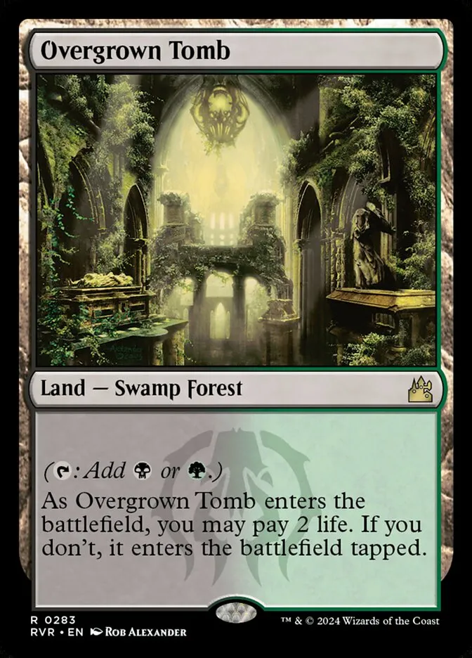 2024 Ravnica Remastered Overgrown Tomb #283 rare card image
