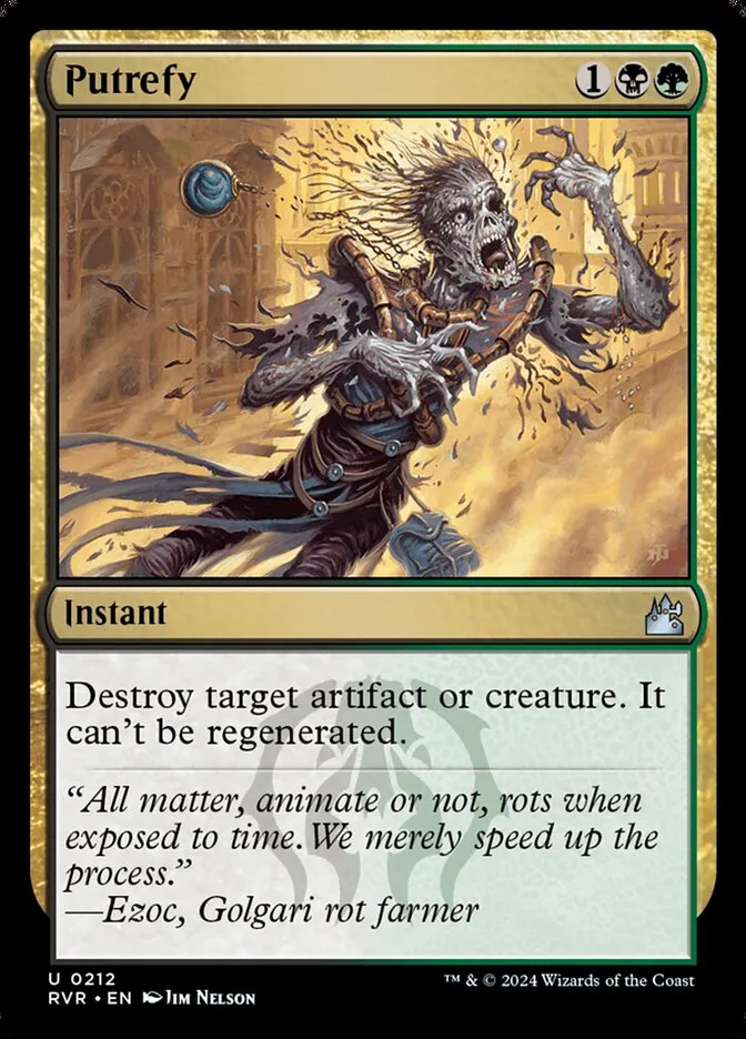 2024 Ravnica Remastered Putrefy #212 uncommon card image