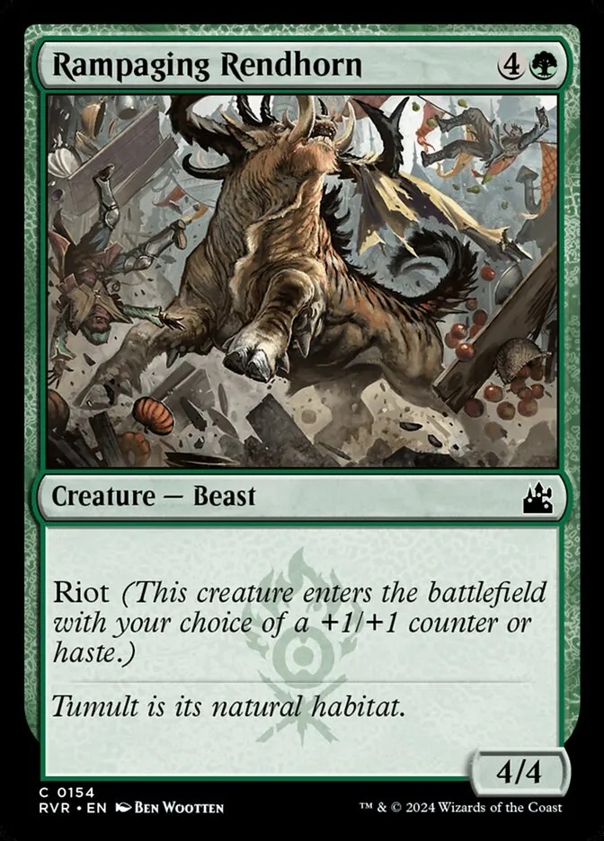 2024 Ravnica Remastered Rampaging Rendhorn #154 common card image