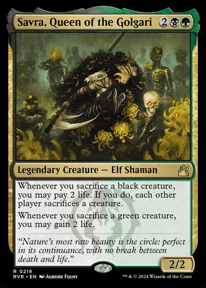 2024 Ravnica Remastered Savra, Queen of the Golgari #218 rare card image